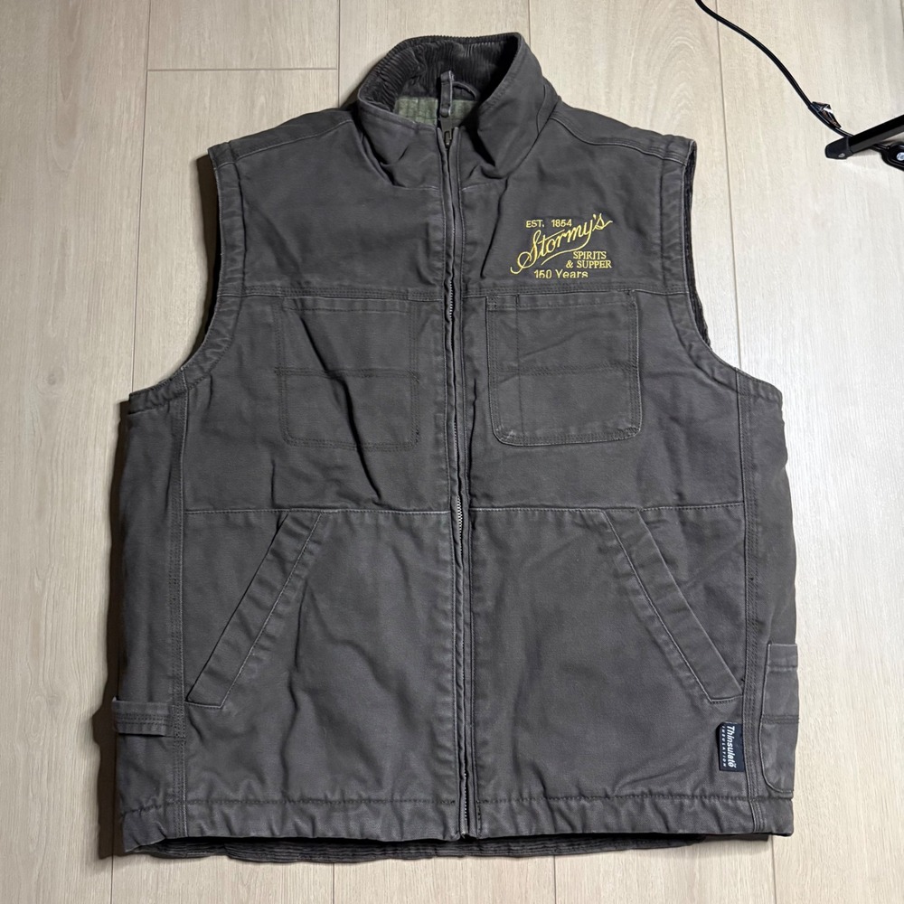 Santa Fe utility Canvas Vest Mens Large Brown Thinsulate Insulated Workwear